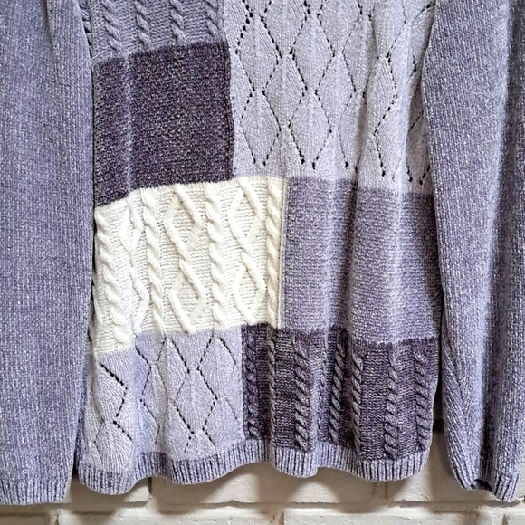 Alfred Dunner Color-Block Textured Crewneck Sweater. Size Petite Small. NWOT - Picture 3 of 7